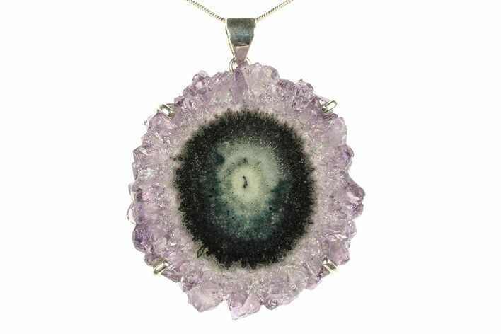 Amethyst Stalactite Slice Pendant - Uruguay #279116